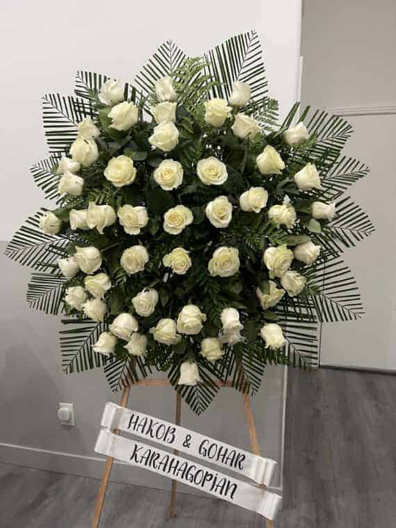 Sympathy White Roses Spray - Serenity and Grace