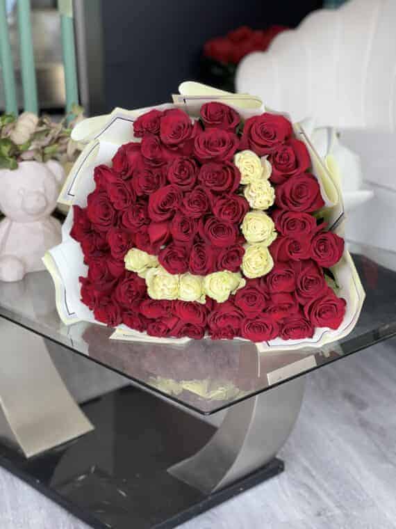 Romantic Rose Monogram Bouquet - Customize Your Love