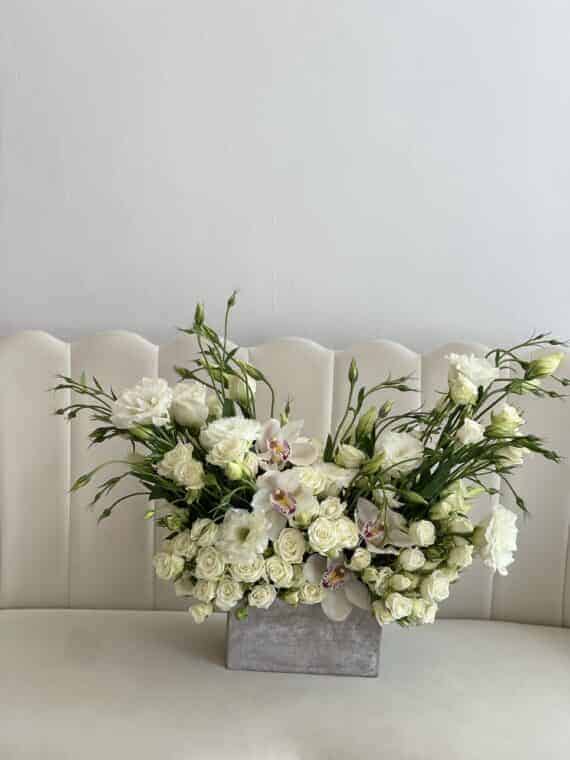 Ivory Floral Elegance: Serene Beauty for Any Space