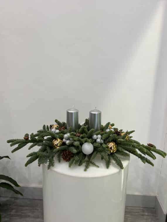 Luxe Evergreen Centerpiece - Serene Elegance for Winter