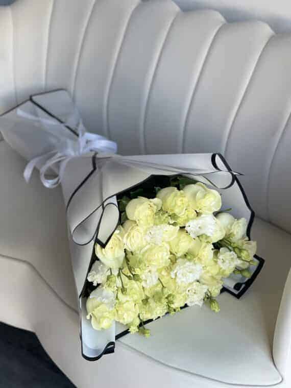 Serene White Bouquet: Tranquil Tribute for Sympathy